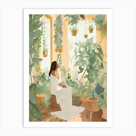 Girl In The Garden Art Print