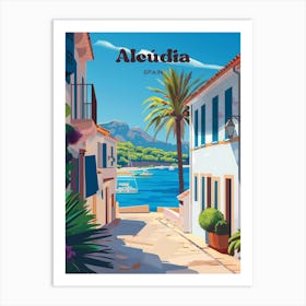 Alcudia Spain Island Paradise Travel Art Illustration Art Print