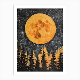 Full Moon In The Forest 2 Art Print