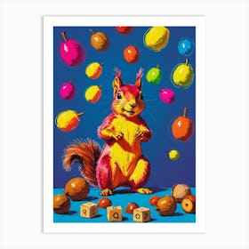 Squirrel Juggling Art Print