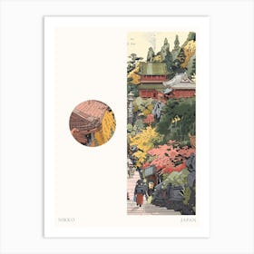 Nikko Japan 4 Cut Out Travel Poster Art Print