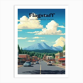 Flagstaff Arizona United States Adventure Travel Art Illustration Art Print