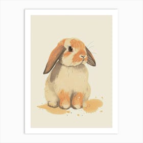 Holland Lop Rabbit Nursery Illustration 4 Art Print