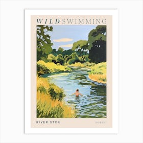 Wild Swimming At River Stou Dorset 1 Poster Art Print