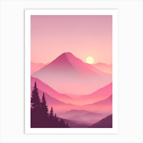 Misty Mountains Vertical Background In Pink Tone 12 Art Print