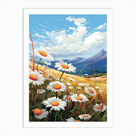 Daisy Wilfflower In A Field In South Western Style (1) Art Print