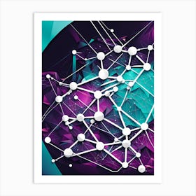 Abstract Abstract, modern home decor, vibrant colorful art, minimalist art, Science art , Molecular art, Class room Art Print