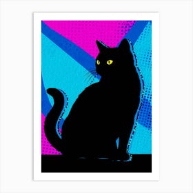 Sitting Black Cat Poster