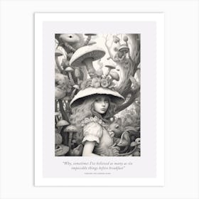 Through The Looking Glass, Alice In Wonderland Quote 3 Art Print