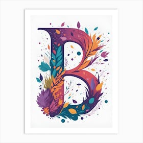 Colorful Letter B Illustration 55 Art Print