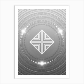 Geometric Glyph in White and Silver with Sparkle Array n.0054 Art Print