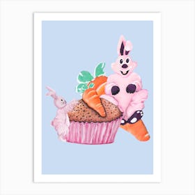 Sweet Easter Carrot Muffin Art Print