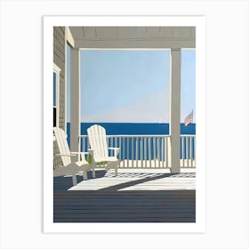 Adirondack Chairs On The Porch Art Print