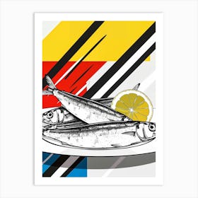 Sardines fish abstract art Art Print