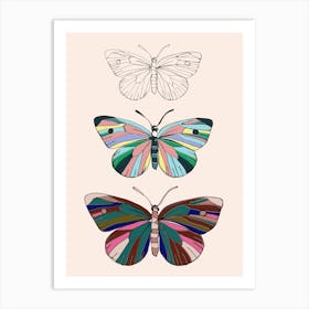 Three Butterflies Art Print