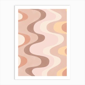 Wavy Pattern in Soft Pink Art Print