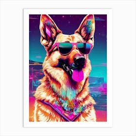 Dog With Sunglasses Art Print