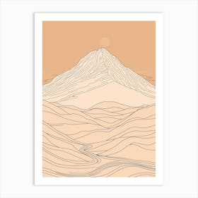 Mount Olympus Macedonia Color Line Drawing (8) Art Print