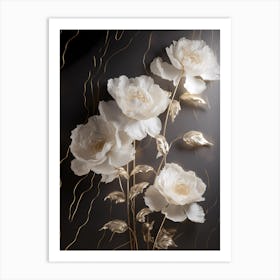 White Peonies Art Print