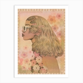 Summer Girl From 60s retro art Art Print