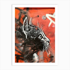 Cat On A Wall art Art Print