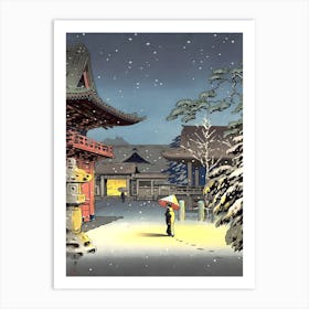 Snow At Nezu Shrine Tsuchiya Koitsu Print Ukiyoe 1 Art Print