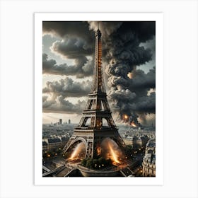 Eiffel Tower Lightning 1 Art Print