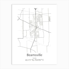 Beamsville,Canada Minimalist Map Art Print