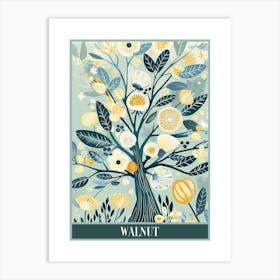 Walnut Tree Flat Illustration 1 Poster Art Print