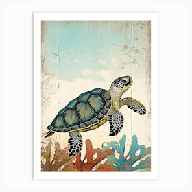 Beach House Sea Turtle  16 Art Print