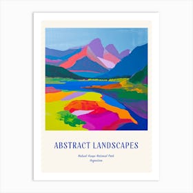 Colourful Abstract Nahuel Huapi National Park Argentina 1 Poster Blue Art Print