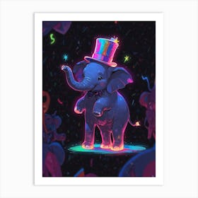 Elephant In A Hat Art Print