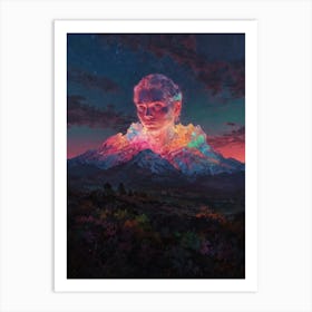 Girl In The Mountains Art Print