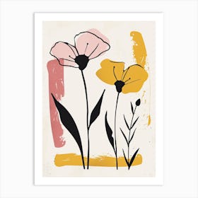 Bordeaux Flower Market Boho Minimalist Style 1 Art Print