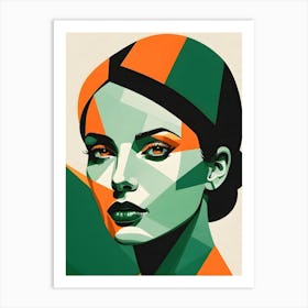Geometric Woman Portrait Pop Art (65) Art Print