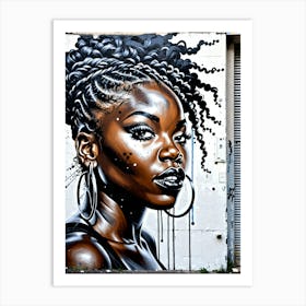 Graffiti Mural Of Beautiful Black Woman 369 Art Print