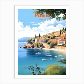 Paxos Greece Vacation Modern Travel Art Art Print