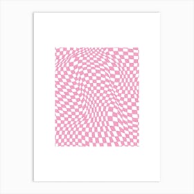 Checkerboard Pastel Pink Art Print
