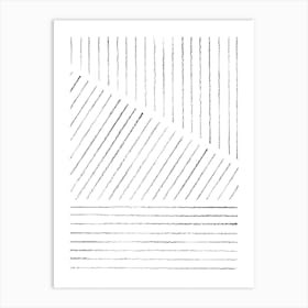 Black And White Drawing Of Lines Art Print