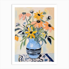 Flower Painting Fauvist Style Black Eyed Susan 4 Art Print