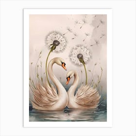 Swans In Love 3 Art Print