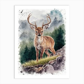 Deer Drawing Art Print