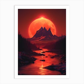 Red Moon In The Sky 4 Art Print