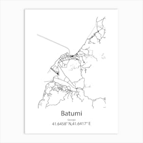 Batumi,Georgia Minimalist Map Art Print