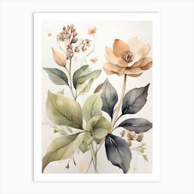 Watercolor Flowers 14 Art Print