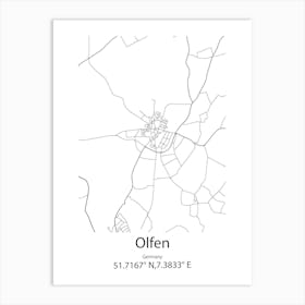 Olfen,Germany Minimalist Map Art Print