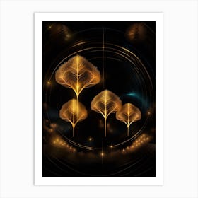 Golden Trees In The Sky Art Print