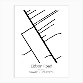 Eidson Road,United States Minimalist Map Art Print