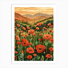 Poppies In The Field 15 Art Print