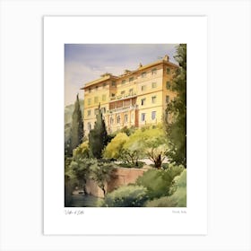 Villa D'Este, Tivoli, Italy 3 Watercolour Travel Poster Art Print